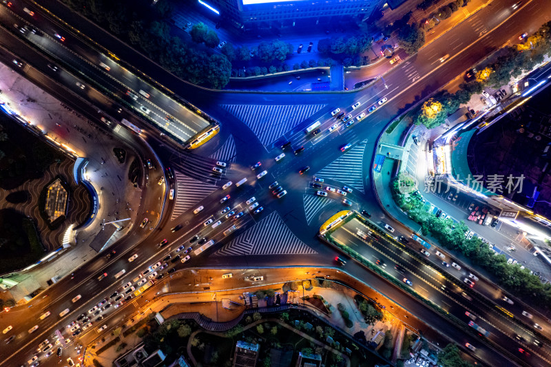 长沙城市夜景航拍图