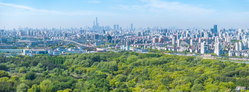 航拍上海城市公园共青森林公园