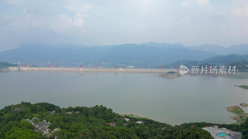 航拍湖北宜昌长江三峡大坝