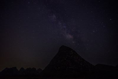 中国广西桂林山水星空银河