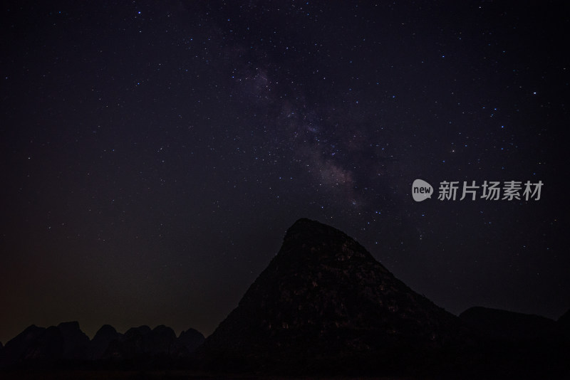 中国广西桂林山水星空银河