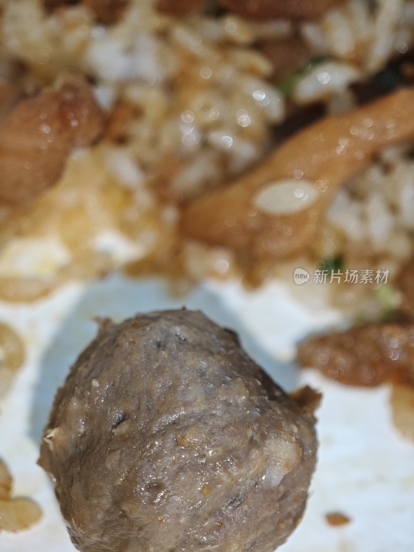 特写牛肉丸美食素材