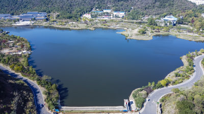 武汉江夏区九峰水库航拍