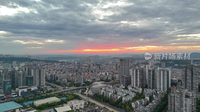 航拍四川泸州城市建设泸州清晨风光