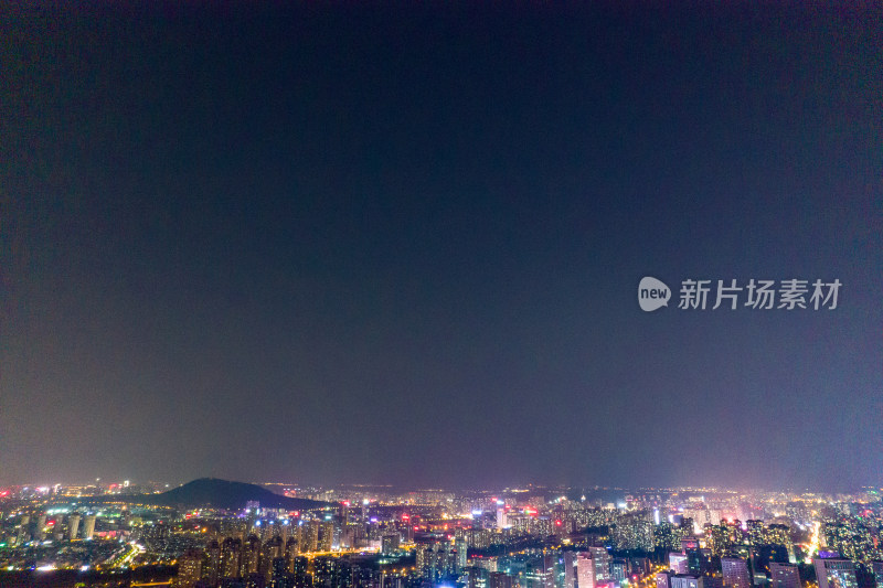 航拍安徽蚌埠城市夜景灯光