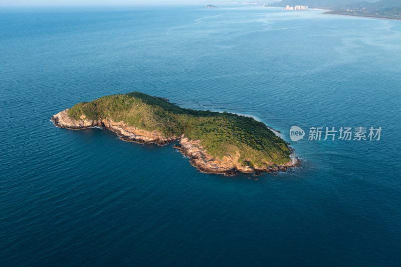 航拍万宁石梅湾浮潜地加井岛