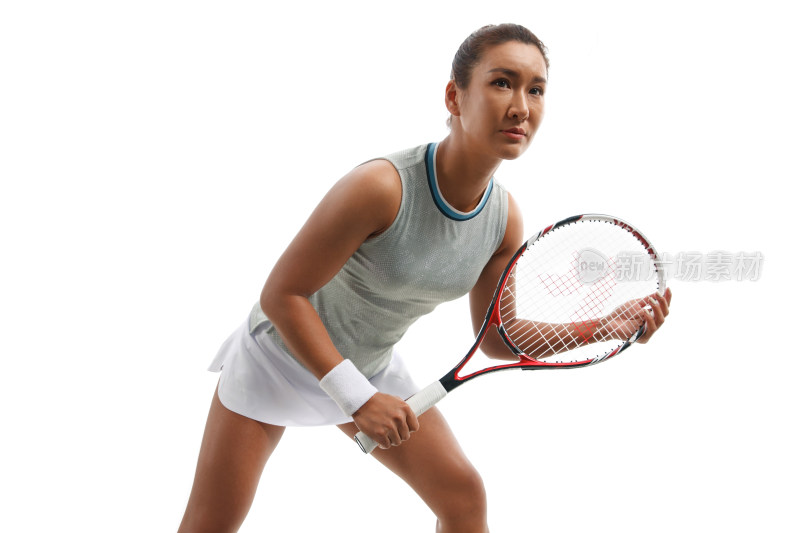 青年女运动员打网球