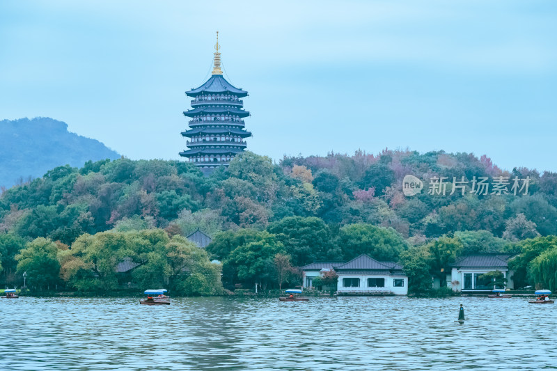 浙江杭州西湖风景名胜区雷峰塔秋景