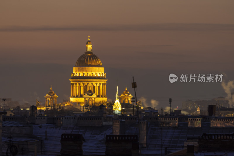 圣彼得堡城市景观夜景