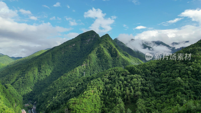 航拍高山森林云海自然风光