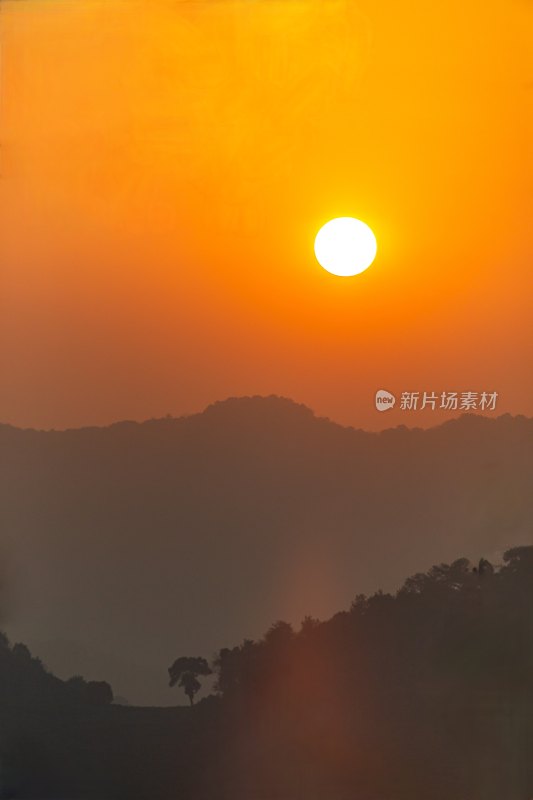 杭州西湖太子湾九曜山日落景观