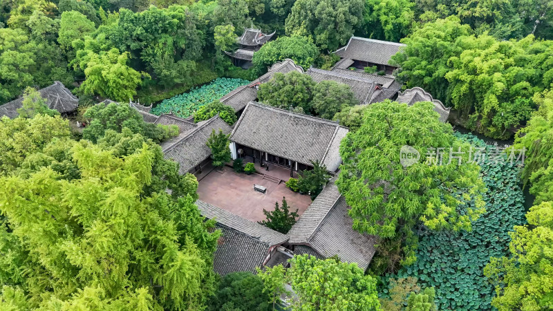 四川眉山三苏祠4A景区航拍图