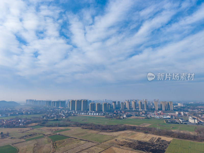 乡村田野航拍全景