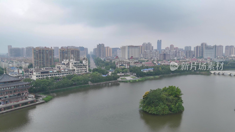 航拍四川眉山东坡城市湿地公园摄影图