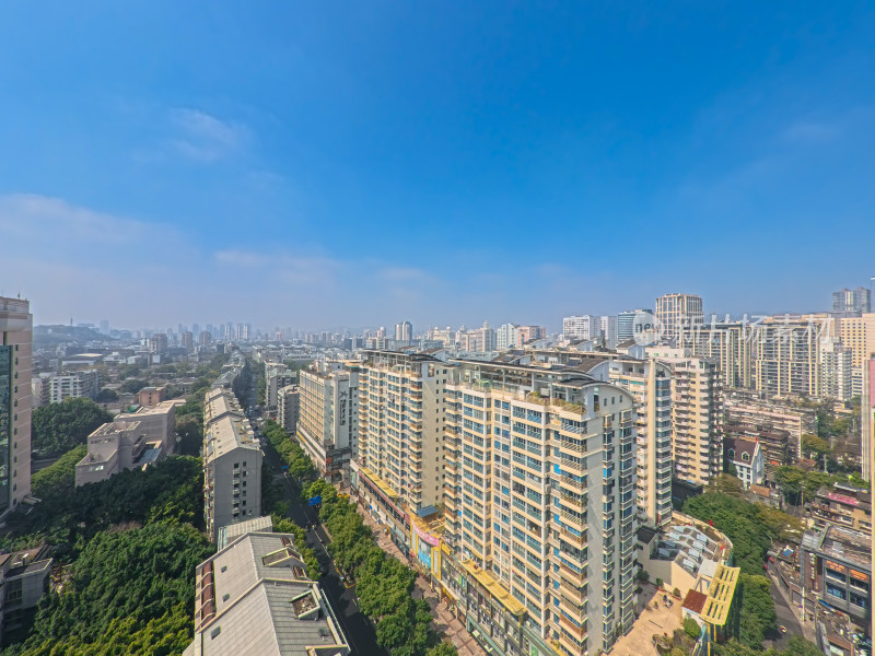 城市高楼建筑群俯瞰景象