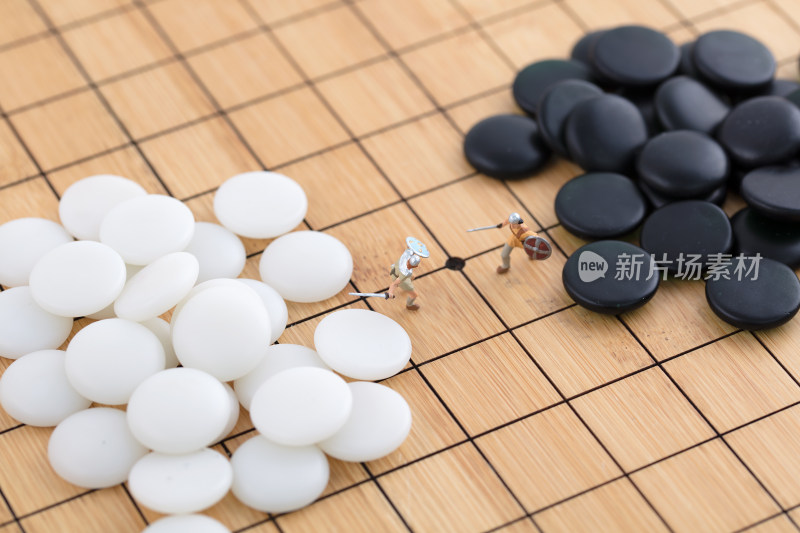 微缩创意围棋双方的厮杀