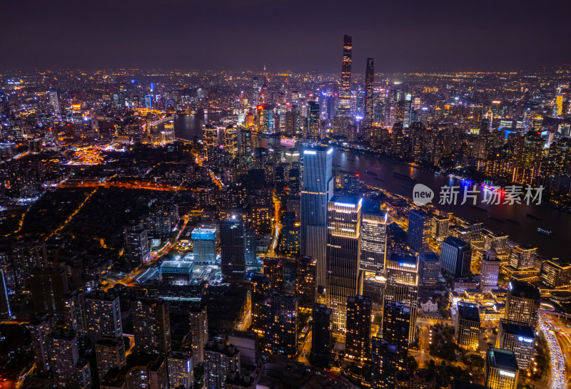 航拍上海魔都夜景