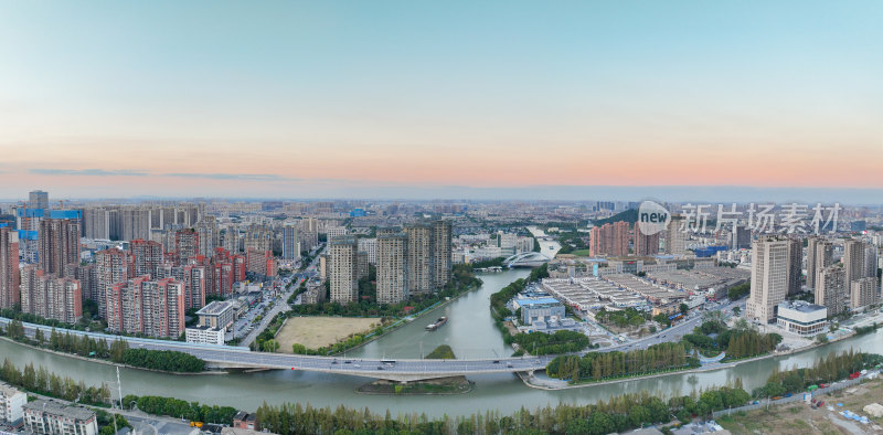 航拍昆山城区建筑风光大景