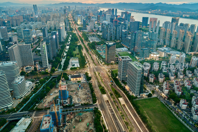 浙江杭州滨江城市风光