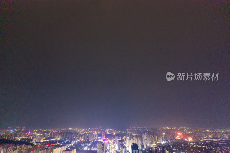 安徽蚌埠新城区城市夜景航拍图