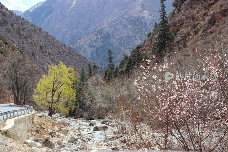 川藏线沿途碎石山脉