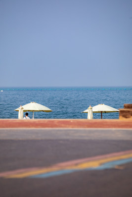 山东日照金沙滩海滨海岸海滩景观