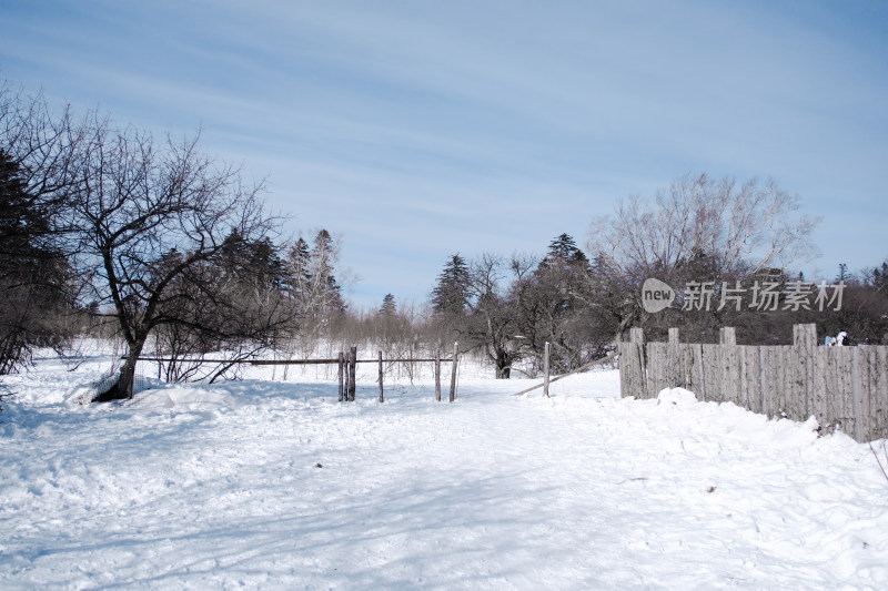 长白山雪岭冬日风光