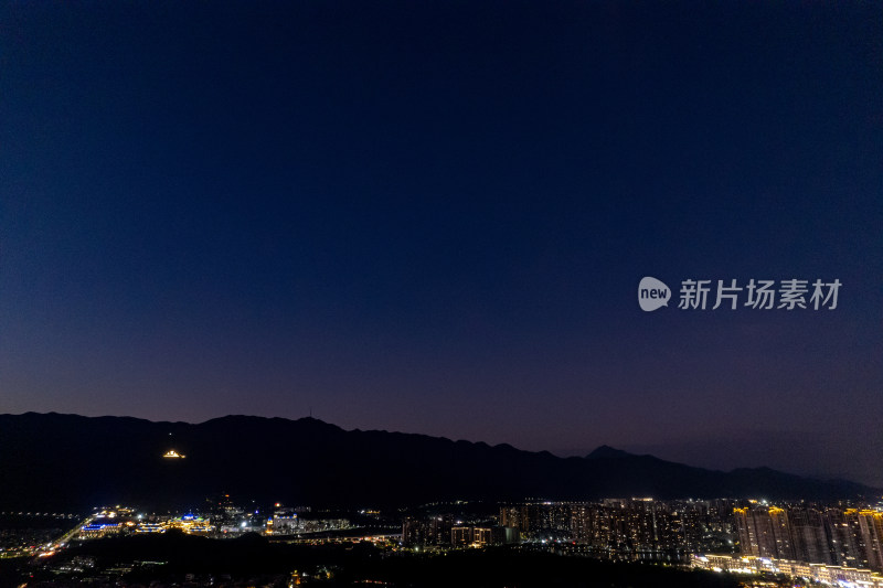 广东肇庆星湖景区夜景晚霞航拍摄影图