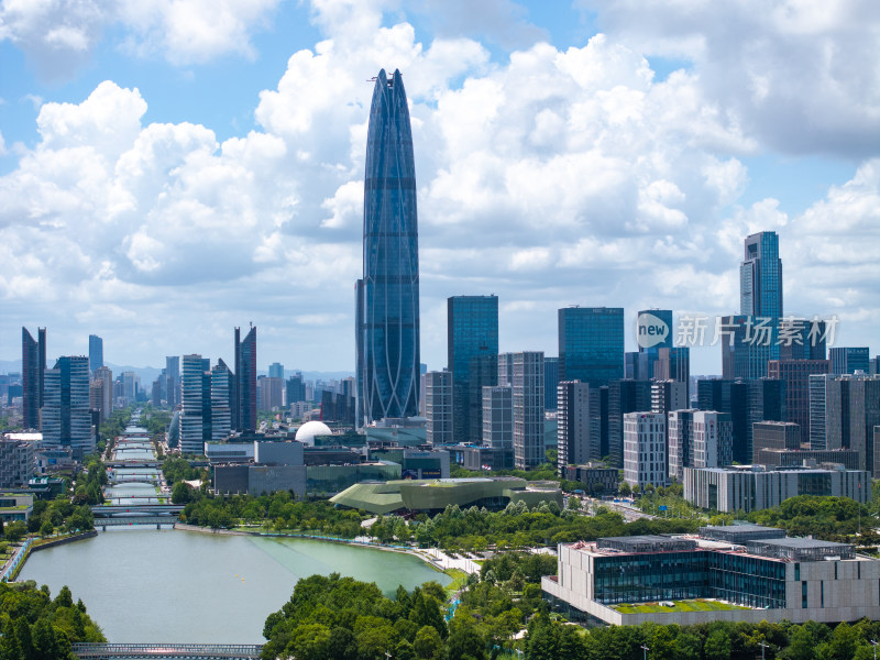 浙江宁波东部新城城市风光宁波中心航拍