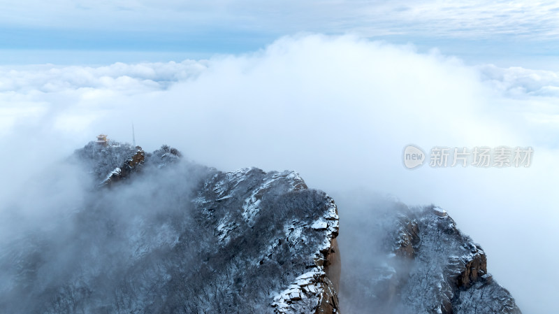 高山雪后云海航拍