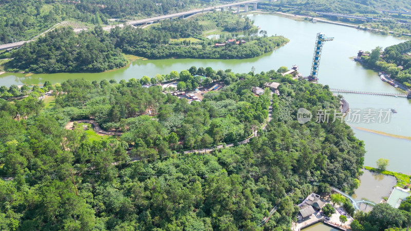 航拍湖北襄阳黄家湾风景区