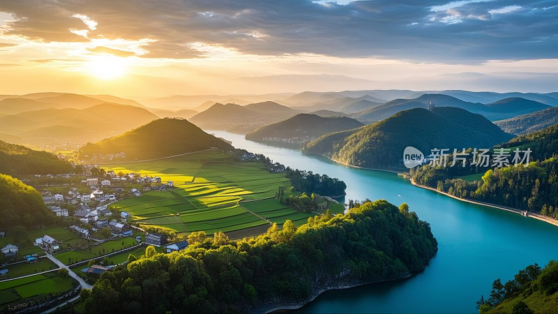 春暖花开美丽乡村 大场景