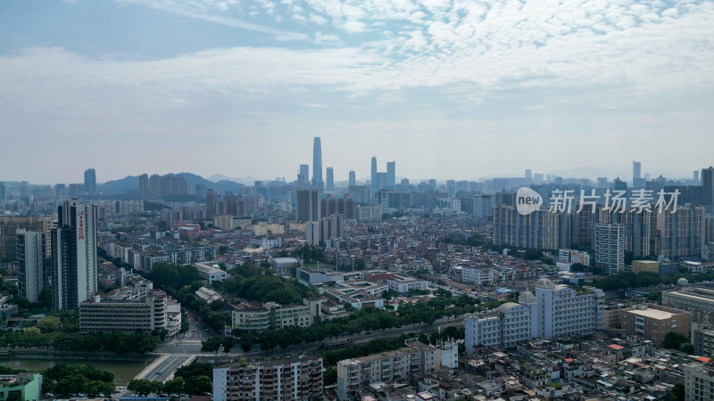 航拍东莞大景东莞城市天际线