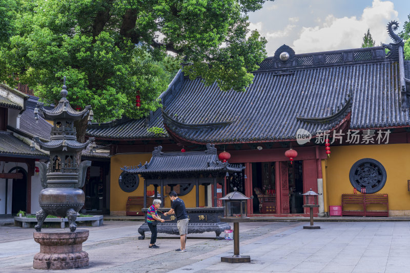 杭州西湖三天竺法镜寺古建筑风景