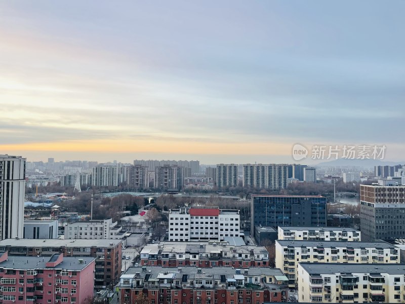 日出朝霞城市建筑风光风景天空