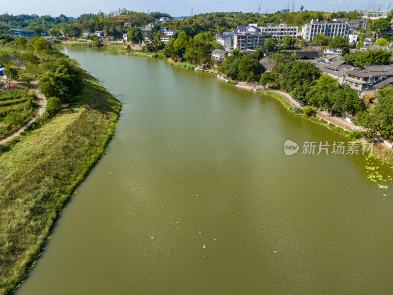 自贡仙市古镇航拍图