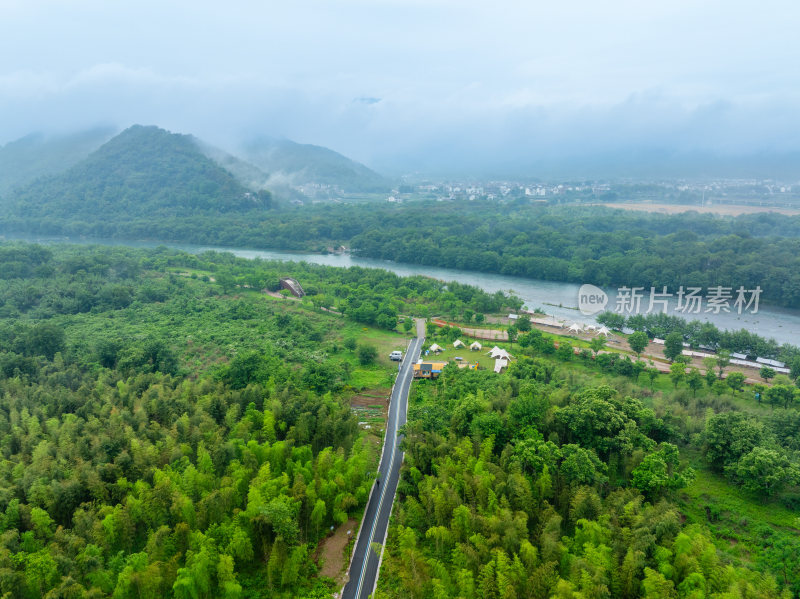 航拍浙江省温州市永嘉县楠溪江自然风光