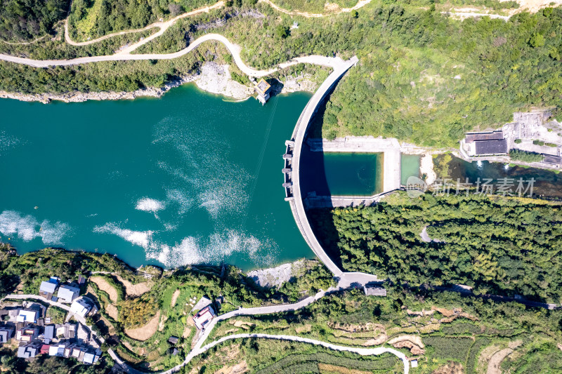 湖南湘西凤凰古城长潭岗水利风景区航拍图