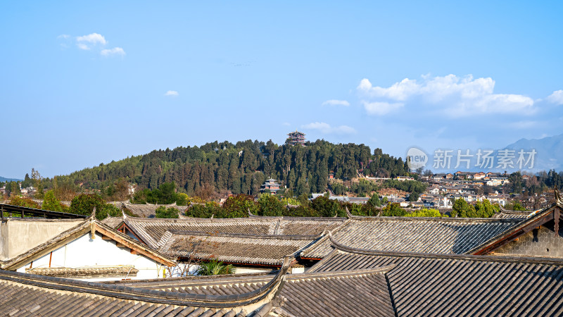 丽江古城全貌鸟瞰全景