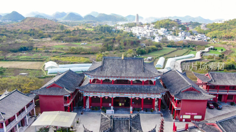 航拍贵阳观音禅寺