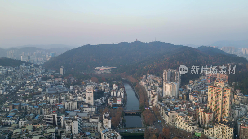 航拍贵州遵义红花岗区城市建设