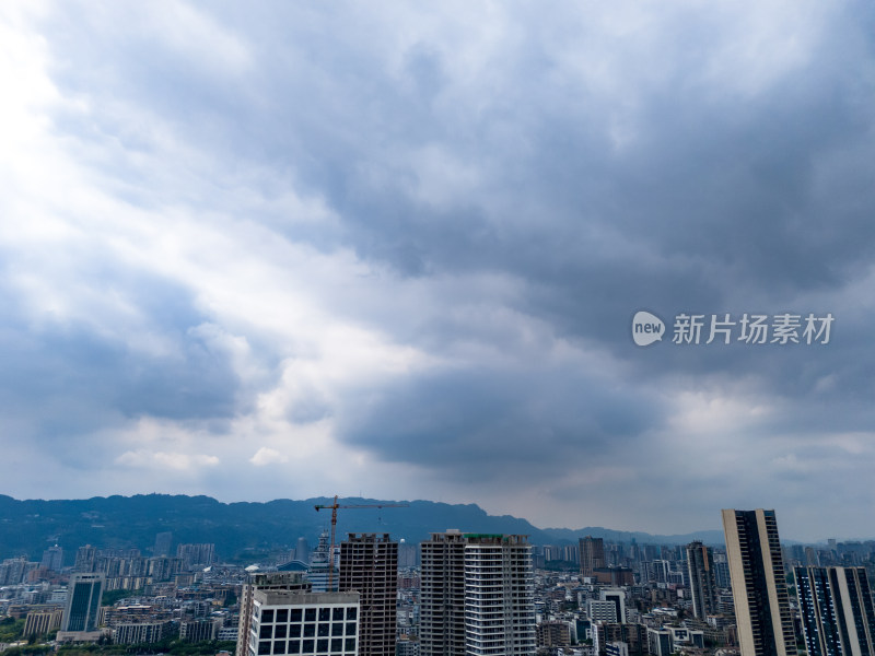 四川宜宾城市风光天空航拍图