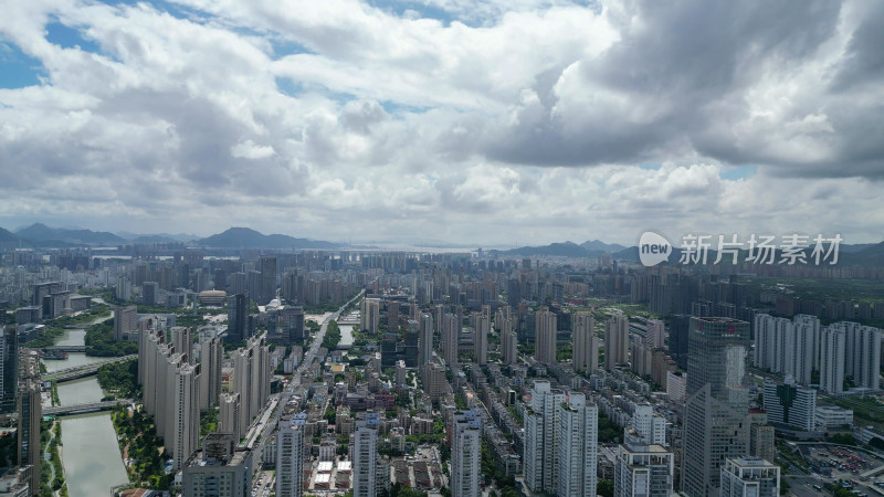 航拍温州城市天际线温州大景鹿城区