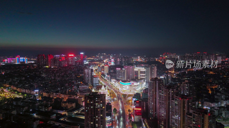 航拍四川泸州夜景泸州城市建设摄影图