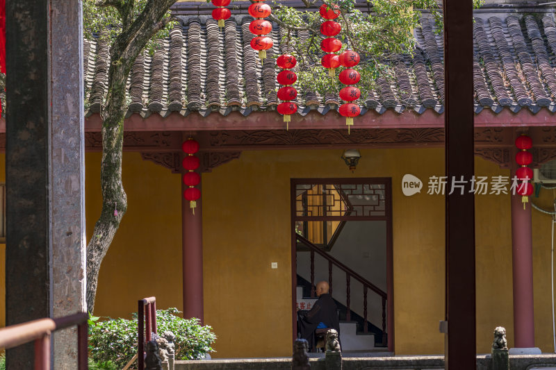 杭州西湖三天竺法镜寺古建筑风景