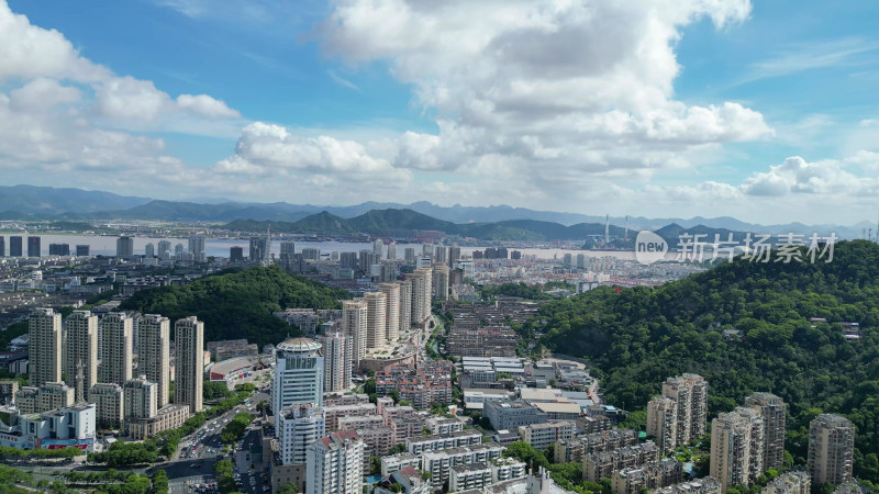 航拍台州大景白云飞瀑公园