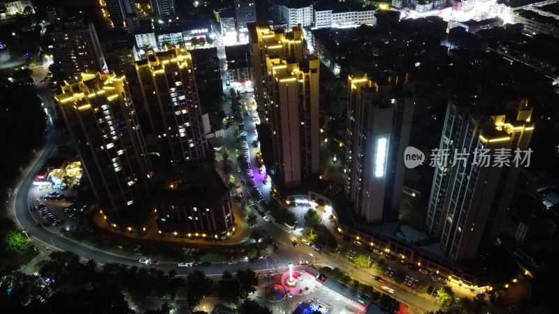 广东东莞：清溪镇夜景城市风光