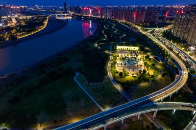 福建泉州城市夜景航拍摄影图