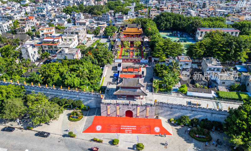 海南三亚崖州古城高视角历史文化航拍全景