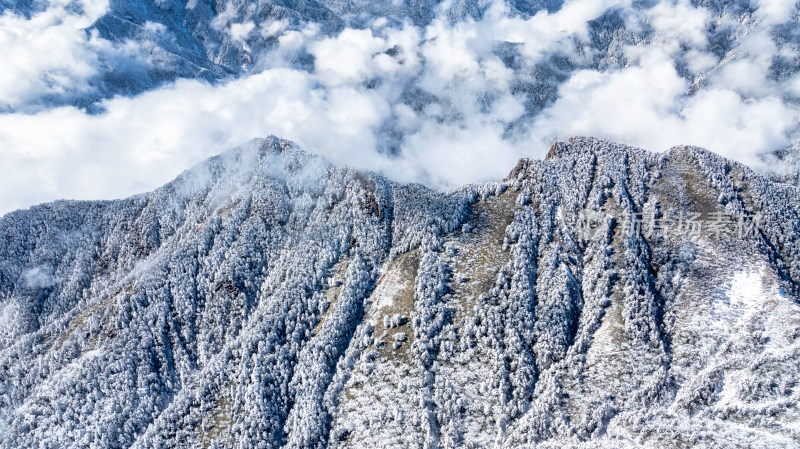 冬季成都西岭雪山景区综合航拍